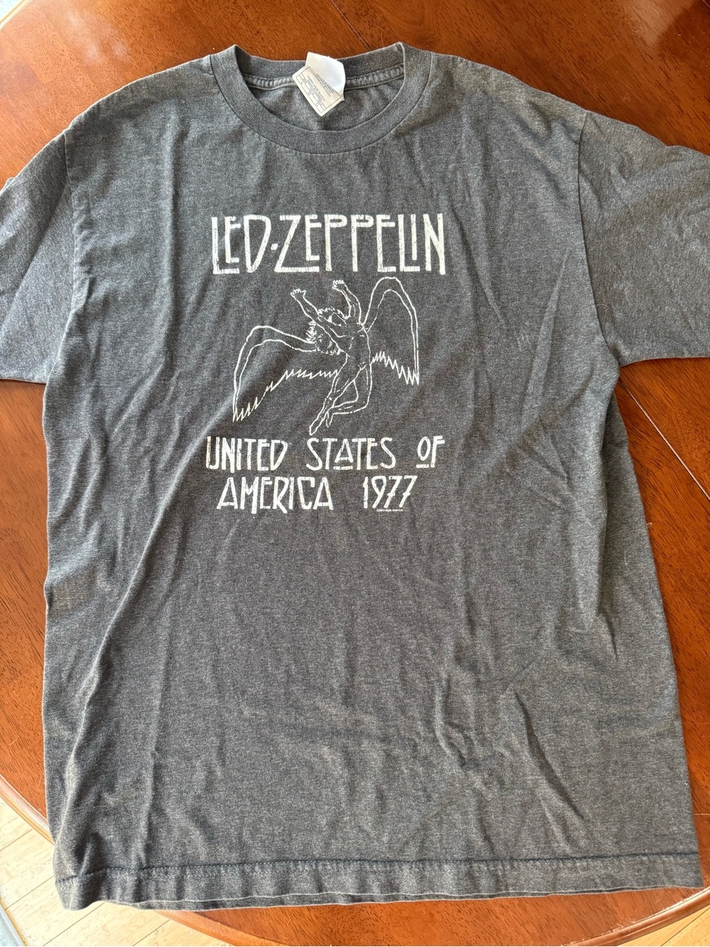 Led Zeppelin 1977 United States Tour Gray Graphic T-Shirt